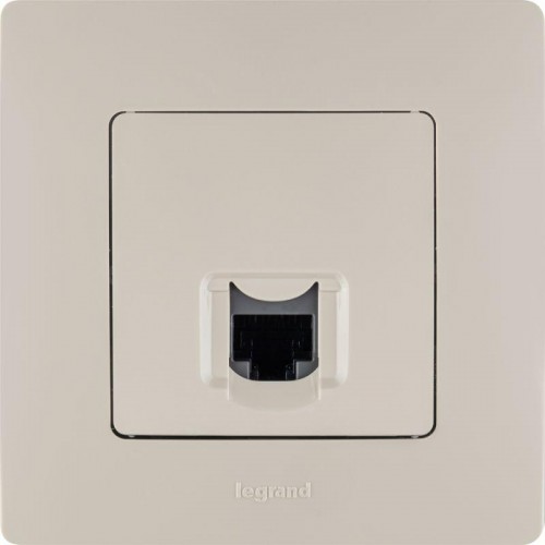 Розетка компьютерная 1-м СП Etika RJ45 кат.5E UTP механизм сл. кость Leg 672341