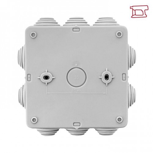 Коробка распределительная КМР-030-014 100х100х50 IP55 с крышкой для прямого монтажа 10 мембранных вводов сер. EKF plc-kmr-030-014