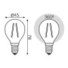 Лампа светодиодная филаментная Black Filament 13Вт P45 шар 2700К тепл. бел. E14 1100лм GAUSS 105801113
