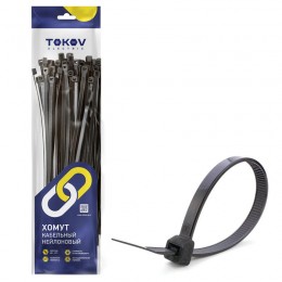 Хомут кабельный нейлоновый черн. 4.8х250 (уп.100шт) TOKOV ELECTRIC TKE-HNS-4.8-250-B/100