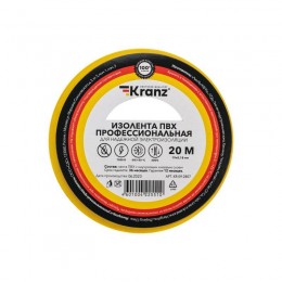 Изолента ПВХ профессиональная 0.18х19мм 20м желт./зел. Kranz KR-09-2807