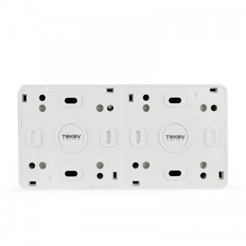 Розетка 2-м ОП Nix 16А IP54 250В с заземл. с крышкой бел. TOKOV ELECTRIC TKE-NX-R2Z-C01-IP54