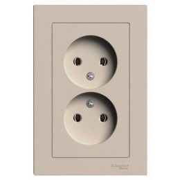 Розетка 2-м. AtlasDesign 16А без заземл. в сборе песочн. SE ATN001220