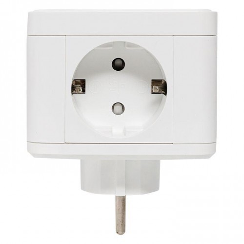 Разветвитель 3-м куб 2 гнезда 2хUSB 2.4А + тип C + ночник EKF UBA-CUB-T2-TC