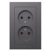 Розетка двойная AtlasDesign без заземл.16А в сборе базальт SE ATN001420