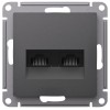 Розетка компьютерная 2-м AtlasDesign RJ45+RJ45 кат.5E механизм базальт SE ATN001485
