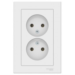 Розетка двойная AtlasDesign без заземл.16А в сборе лотос SE ATN001320