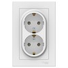 Розетка двойная AtlasDesign с заземл. 16А в сборе лотос SE ATN001324