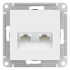 Розетка компьютерная 2-м AtlasDesign RJ45+RJ45 кат.5E механизм лотос SE ATN001385