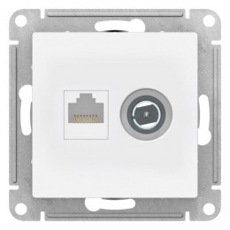 Розетка компьютерная + телевизионная 2-м СП AtlasDesign RJ45 кат.5E + TV механизм лотос SE ATN001389
