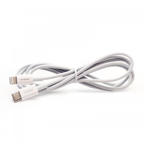 Кабель Type C-Lightning 3А 1.2м зарядка + передача данных бел. (коробка) ERGOLUX 15098
