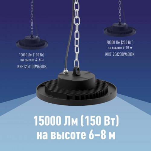 Светильник светодиодный UFO HIgh Bay 150Вт 6500К 174-265В для высоких пролетов КОСМОС KHB120d150W6500K