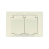 Розетка 2-м СП Афина 16А IP20 с заземл. c крышкой в сборе сл. кость (ivory) Universal A0031-I