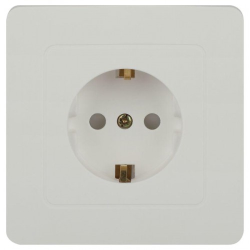 Розетка 1-м СП Style 7-206-01 16А 250В IP20 2P+E Schuko с заземл. защ. шторки бел. Intro Б0060623