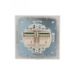 Розетка телефонная 2-м СП Mira RJ11 бел./бел. LEZARD 701-0202-138