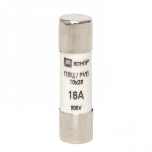 Вставка плавкая цилиндрическая ПВЦ 10х38 16А EKF pvc-10x38-16