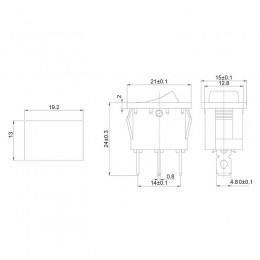 Выключатель клавишный 12В 15А (3с) ON-OFF син. с подсветкой Mini (RWB-206-1 SC-768) Rexant 36-2171