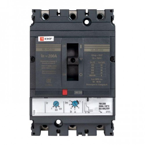 Выключатель автоматический 3п 250/200А 45кА ВА-99C Compact NS PROxima EKF mccb99C-250-200
