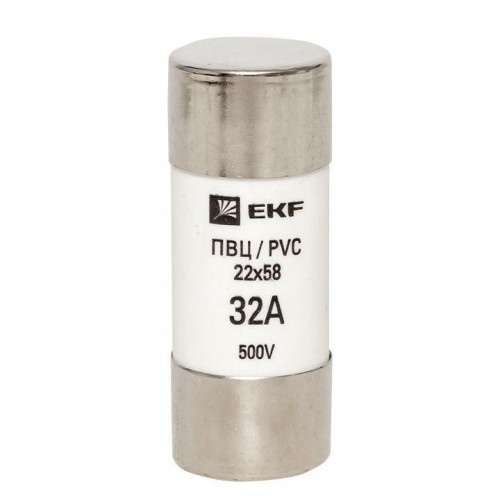 Вставка плавкая цилиндрическая ПВЦ 22х58 32А EKF pvc-22x58-32