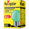Лампа светодиодная 71 828 NLL-G45-1-230-G-E27 1Вт шар E27 176-264В зел. Navigator 71828