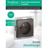 Розетка 1-м СП AtlasDesign 16А IP20 без заземл. без защ. шторок механизм мокко SE ATN000641