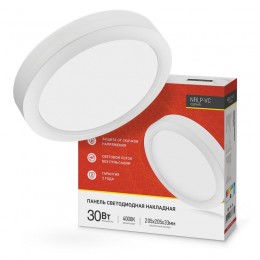 Светильник светодиодный круглый накладной NRLP-VC 30Вт 230В 4000К 2400лм 205мм IP40 бел. панель IN HOME 4690612038773