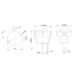 Выключатель клавишный круглый 250В 3А (2с) ON-OFF Micro RWB-105 SC-214 красн. Rexant 36-2511