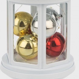 Фонарь декоративный 12х12х20.6см с шариками тепл. бел. свечение корпус бел. Neon-Night 513-062