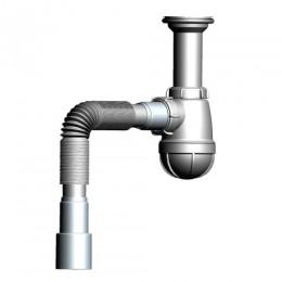 B0515 Сифон для кухни 1½"х40 с удлинённой горловиной с гофротрубой 40х40-50