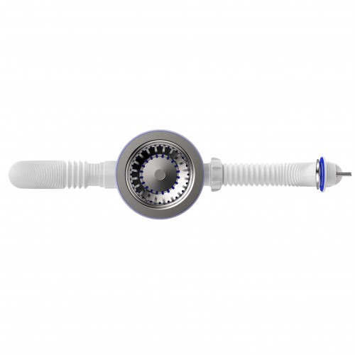 B0139 Сифон для мойки 3½"х40 с круглым переливом с гофротрубой 40х40-50