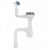 B0148 Сифон для мойки 3½"х40 с прямоугольным переливом и гофротрубой 40х40-50