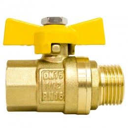 Кран шаровой газовый STI ШГ бабочка 15