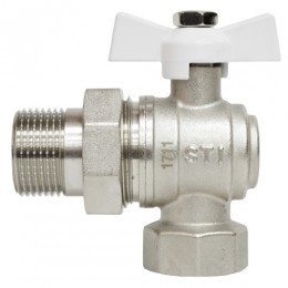 Кран шаровой STI накидная гайка с полусгоном бабочка угловой 20