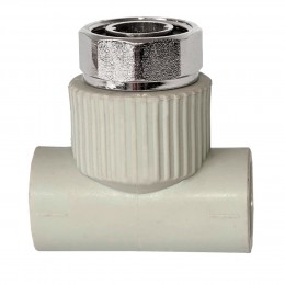 Тройник  PPRC накидной гайкой 32х1¼" серый