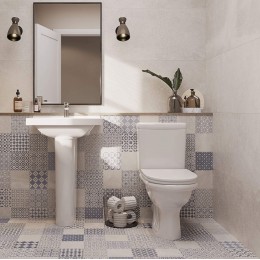 Унитаз-компакт Santeri Визит крап на белом (арматура и сиденье, косой выпуск)