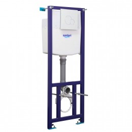 Подвесной унитаз Santeri Альфа ПЭК (инсталляция, сиденье, белая кнопка)