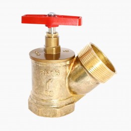 Клапан пожарный латунь угловой 125° DN50 PN16 ВР/НР (класс гермет. А)