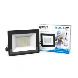 Прожектор светодиодный Elementary 50Вт 6500К IP65 4500лм 200-240В ДО черн. GAUSS 613100350