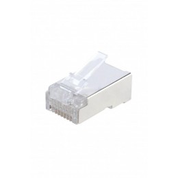 Разъем PLUG-8P8C-U-C6-SH-100 (8P8C) под витую пару кат. 6 (50/50микродюйм) экранир. универс. (для ож и мж кабеля) (уп.100шт) Hyperline 49358