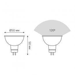 Лампа светодиодная Black 5Вт MR16 софит 4100К нейтр. бел. GU5.3 530лм DC 12В GAUSS 201505205