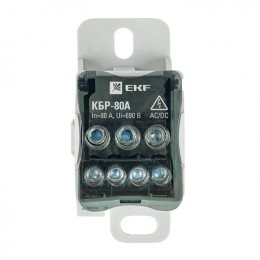 Блок распределительный КРОСС крепеж на панель и DIN КБР-80А EKF plc-kbr80