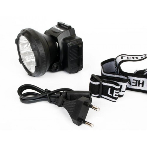 Фонарь аккумуляторный налобный LED5365 5LED 2 режима 220В пластик. черн. (бокс) Ultraflash 11648