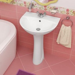 Умывальник Santeri Виктория 56 белый (с переливом, без пьедестала)