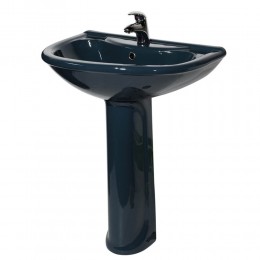 Умывальник ОК Престиж 63 Стандарт зелёный (с переливом и пьедесталом)