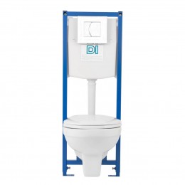 Подвесной унитаз Rosa Рио (инсталляция DI, сиденье микролифт, белая кнопка)