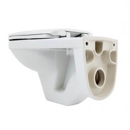 Подвесной унитаз Rosa Рио (инсталляция DI, сиденье микролифт, кнопка хром)