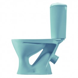Унитаз-компакт Santeri Версия голубой (арматура и сиденье, косой выпуск)