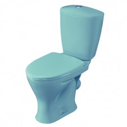 Унитаз-компакт Santeri Версия голубой (арматура и сиденье, косой выпуск)