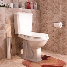 Унитаз-компакт ОК Элисса Оптима Стандарт белый (арматура, гофра и сиденье, косой выпуск)