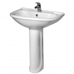 Умывальник ОК Престиж 55 Стандарт белый (с переливом и пьедесталом)